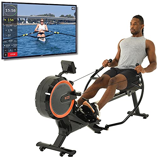 Women’s Health Men’s Health Bluetooth Dual Handle Rower Rowing Machine with MyCloudFitness App (1678), Black