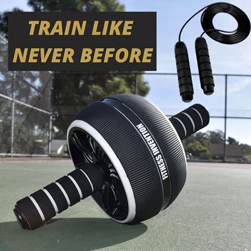 Ab Roller Wheel - Ab Wheel Roller & Jump Rope - Ab Roller for Abs Workout - Ab Wheel Roller for Core Workout - Abs Roller - Ab Workout Equipment - Abs Wheel - Exercise Wheels for Abs
