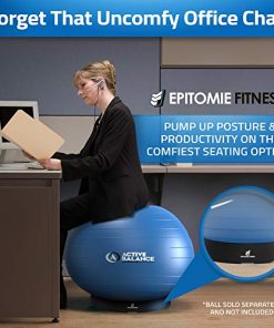 Exercise Ball Base for Stability - Stand for Balance Balls Fits Balls from 55cm to 75cm - Convert Stability Ball to Office Chair, Yoga Ball Base or Pregnancy Seat - Also Resistance Bands Ready