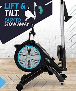 Bluefin Fitness Blade Air Rowing Machine | Home Use Foldable | Dual Magnetic + Air Resistance Rower | Kinomap | Live Video Streaming | Video Coaching & Training | LCD Digital Console | Smartphone App