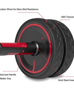 Readaeer Metal Handle Ab Roller Wheel with Knee Pad Abdominal Exercise for Home Gym Fitness Equipment
