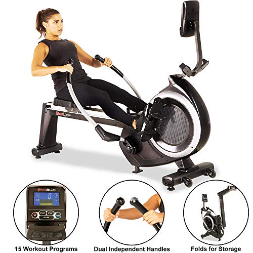 Fitness Reality 4000MR Magnetic Rower Rowing Machine with 15 Workout Programs, 2677, Black