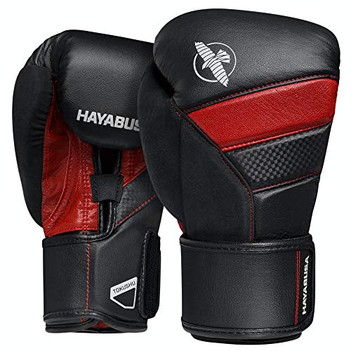 Hayabusa T3 Boxing Gloves for Men and Women - Black/Red, 14 oz