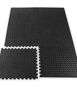 Gaiam Essentials Interlocking Exercise Mat, Square Puzzle Foam Tiles Home Gym Fitness Mat Workout Flooring, Multi-Purpose Use in Garage, Basement, Kids/Baby Play Areas, 23.5" x 23.5" x 0.48" Thick