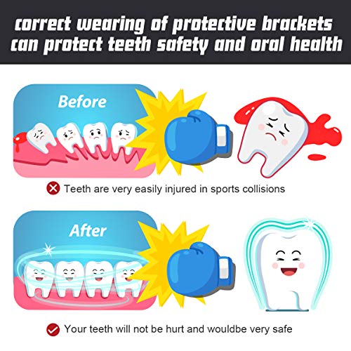 Vanmor Sports Mouth Guard, 6 Pack Youth Mouthguard for Youth Adults Double Colored Gum Shield with Case for Football Basketball Boxing MMA Hockey, Moldable Kids Mouthpiece for Lacrosse Rugby Taekwondo