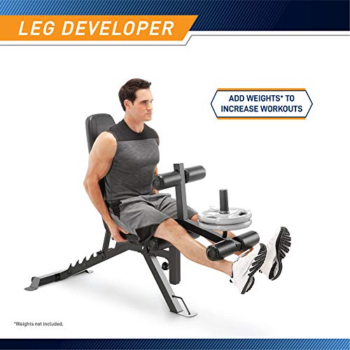 Marcy Adjustable 6 Position Utility Bench with Leg Developer and High Density Foam Padding SB-350