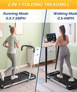 FYC Under Desk Treadmill - 2 in 1 Folding Treadmill for Home 2.5 HP, Foldable Treadmill Compact Electric Treadmill Remote Control LED Display Walking Running Jogging for Home Office