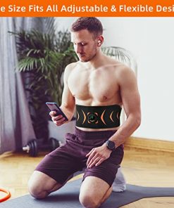 FOPIE ABS Stimulator, Abdominal Muscle Training ABS Toner Workout Belt Body Toning Gear Intelligent Wireless Fitness Apparatus Ab Machine for Home FT4 White
