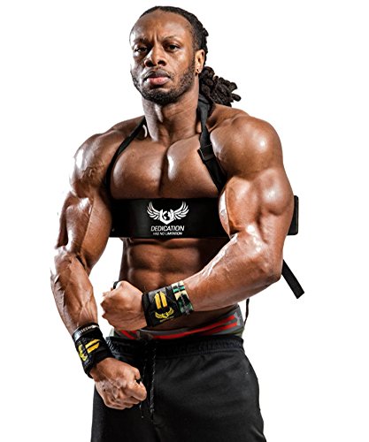 U APPAREL Arm Blaster by Ulisses Jr Premium Bicep Curl Support Isolator Heavy Duty Adjustable Bodybuilding Gym Curling Biceps Bomber Straps Pro Isolation Fitness for Arm Size & Strength Black