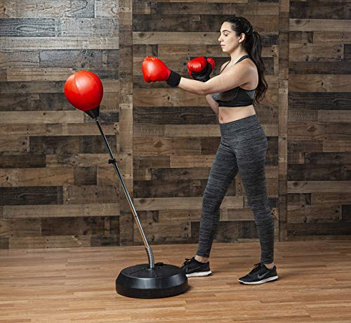 Punching Bag with Stand, for Teens & Adults, Height Adjustable - Freestanding Punching Ball Boxing Speed Bag - Great for MMA Training, Boxing Equipment, Stress Relief & Fitness (Punching Bag)