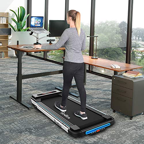 REDLIRO Under Desk Treadmill 2 in 1 Walking Machine, Portable, Folding, Electric, Motorized, Walking and Jogging Machine with Remote Control for Home and Office Workout, Silver
