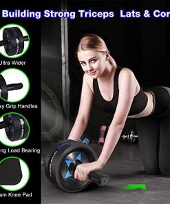 Syntus Ab Wheel Roller Kit, 6-in-1 AB Wheel Roller with Knee Pad Push Up Bars Handles Grips Adjustable Skipping Jump Rope, Home Gym Workout Exercise Equipment for Men Women Boxing MMA Fitness Training
