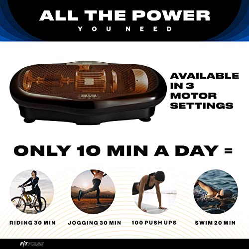 FITPULSE Premium Vibration Plate Exercise Machine with Resistance Bands, Loop Bands and Push-up Bars - Home Exercise Equipment Vibrating Plate for Whole Body - Vibrating Plate Exercise Machine
