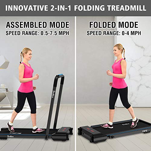REDLIRO Under Desk Treadmill 2 in 1 Walking Machine, Portable, Folding, Electric, Motorized, Walking and Jogging Machine with Remote Control for Home and Office Workout