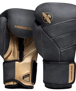 Hayabusa T3 LX Leather Boxing Gloves for Men and Women - Black/Gold, 16 oz