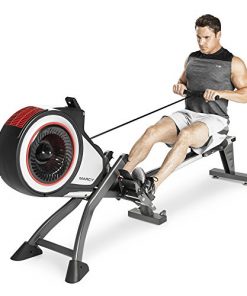Marcy Foldable Turbine Rowing Machine Rower with 8 Resistance Setting and Transport Wheels NS-6050RE, Gray