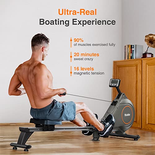 Niceday Rowing Machine for Home Use, Hyper-Quiet Magnetic Rower with16 Resistance Levels