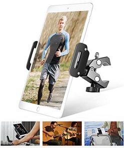 Elitehood Heavy Duty Aluminum Tablet Holder for Spinning Bike, Gym Treadmill & Exercise Tablet Clamp Mount, Indoor Stationary Bicycle Tablet Stand for iPad Pro 11/iPad Air/Mini, 4.7-12.9’’ Tablet