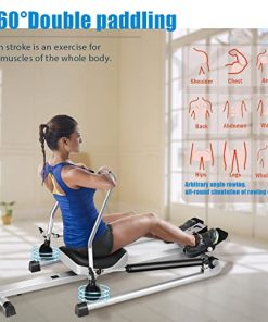 SPORFIT Rowing Machine for Home Use - Folding Rowing Machines w/Adjustable Resistance & LCD Monitor for Cardio Exercise, Soft Seat