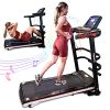 Ksports Treadmill Bundle Comprising of Electric Folding Incline Treadmill with Auto/Manual Incline Sit Ups Rack & Ab Mat, Dumb Bells for Home Office Gym Small Spaces, Running Machine with Smart APP