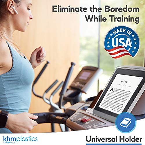 KHM Made in The USA Polycarbonate Acrylic Universal Treadmill Book Holder iPad and Tablet Magazine Rack Bookholder, EReader Book Holder Reading Rack, Compact iPad and Tablet, Kindle, Nook, Magazine