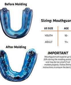 Shock Doctor Gel Max Mouth Guard, Sports Mouthguard for Football, Lacrosse, Hockey, Basketball, Flavored mouth guard, Youth & AdultBLUE/BLACK, Adult, Non-flavored