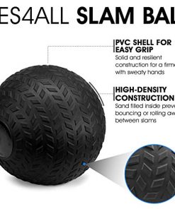Yes4All 10 lbs Slam Ball for Strength and Crossfit Workout – Slam Medicine Ball (10 lbs, Black)