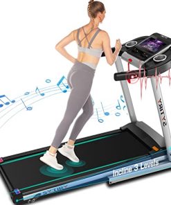 SYTIRY Treadmill with Screen,Treadmills for Home with 10" HD tv Touchscreen&WiFi Connection,3.25hp Motor,Folding Exercise Equipment Machine with Workout Program,Hydraulic Drop
