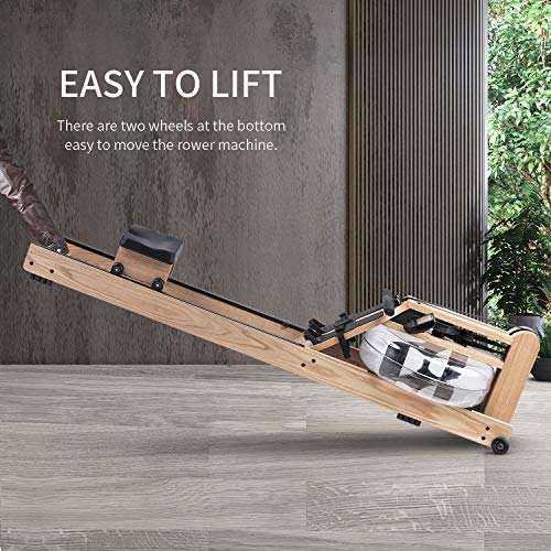 BATTIFE Water Rowing Machine with Bluetooth Monitor Oak Wood Rower Machine for Indoor Use Training Equipment Make Home Gym