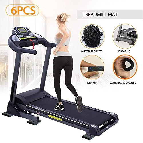 BestXD Treadmill Mat, Pads, Exercise Equipment Mat with High Density Rubber (3.94 X 3.94 X 0.5 inch) (6 PCS)