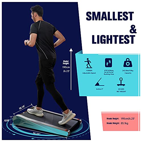 Under Desk Treadmill Motorized Folding Small Walking Treadmills for Home & Office Egofit Walker Pro M1, Installation-Free with LCD Display, Compact Fit Standing Desk Treadmills