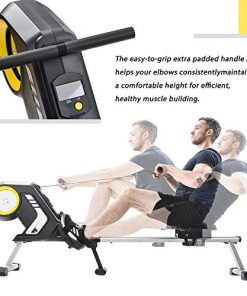 Merax Indoor Home Rowing Machine/Rower, Magnetic Resistance Rowing Machine with Foldable Design, 8-Level Adjustable Resistance, Transport Wheels, Advanced Driving Belt System, 12-Month Warranty
