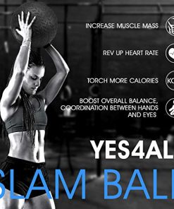 Yes4All 10 lbs Slam Ball for Strength and Crossfit Workout – Slam Medicine Ball (10 lbs, Black)