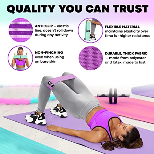MhIL 5 Resistance Bands Set - Best Exercise Bands, Booty Bands for Women and Men, Workout Bands for Working Out Legs, Butt, Glute- Stretch Gym Fitness Bands, Workout Equipment , Workout Sets for Women