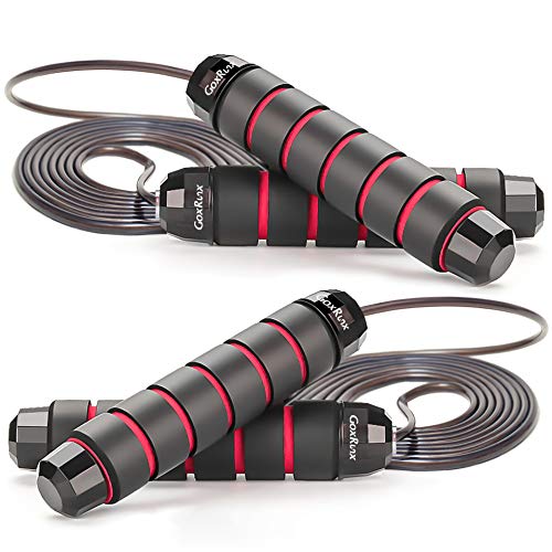 Jump Rope Skipping Rope for Workout, Jumping Rope for Fitness (Red Red)