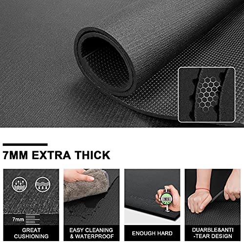 Large Exercise Mat 7'x5'x7mm innhom Workout Mat Gym Flooring for Home Gym Mats Exercise Mats for Home Workout Thick Floor Mat for Fitness Jump Rope Cardio Stretch Plyo Treadmill MMA