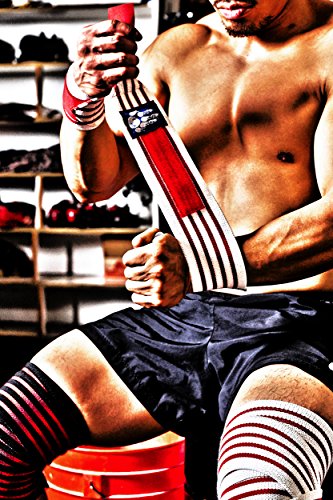 MANIMAL Wrist Wraps - Superior Wrist Support for Weightlifting, Stabilization and Style - Lifting Straps and Guards for Men & Women - Crossfit, Powerlifting, Bench Press, Gym (Red/White/Blue)