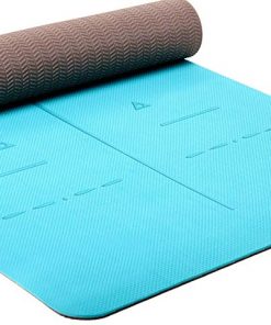 Heathyoga Eco Friendly Non Slip Yoga Mat, Body Alignment System, SGS Certified TPE Material - Textured Non Slip Surface and Optimal Cushioning,72"x 26" Thickness 1/4"