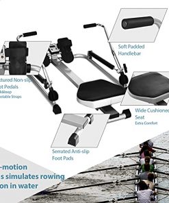 SPORFIT Rowing Machine for Home Use - Folding Rowing Machines w/Adjustable Resistance & LCD Monitor for Cardio Exercise, Soft Seat