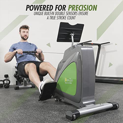 ShareVgo Smart Rower Folding Magnetic Rowing Machine with Free APP for Indoor Full Body Workout Log and Performance Track, Bluetooth LCD Monitor & Tablet Holder, Max Weight 300 lbs Ergometer - SRM1000