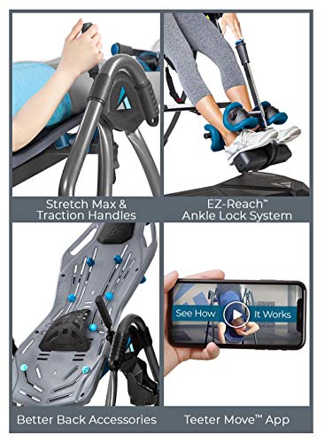 Teeter FitSpine LX9 Inversion Table, Deluxe EZ-Reach Ankle System, Back Pain Relief Kit, FDA-Registered (LX9)