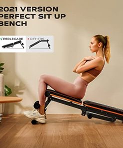 PERLECARE Weight Bench Adjustable, Sit Up Bench for Ab Bench Exercises, Multi-Functional Flat Incline Decline Bench with 7 Adjustable Height Settings, Robust Weightlifting Bench Holds Weight up to 660 LBS for Home Gym