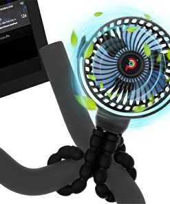 DoublePlus Fan for Peloton / Fan for NordicTrack, Most Exercise bike & Treadmill, 360 degree Flexible Tripod with 3 Speed, Upgrade Battery Powered, Clip Fan for Peloton, Accessories for Peloton