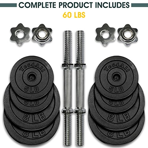 Yes4All Adjustable Dumbbells - 60 lb Dumbbell Weights (Pair)
