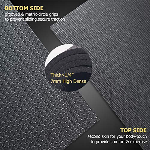 Gxmmat Large Exercise Mat 6'x4'x7mm, Thick Workout Mats for Home Gym Flooring, Extra Wide Non-Slip Durable Cardio Mat, High Density, Shoe Friendly, Perfect for Plyo, MMA, Jump Rope, Stretch, Fitness