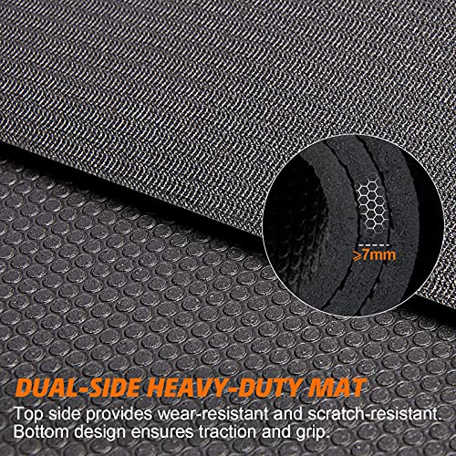 Large Exercise Mat 8'x5'x7mm Workout Mat for Home Gym Mats Exercise Gym Flooring Rubber Fitness Mat Large Yoga Mat Cardio Mat for Weightlifting, Jump Rope, MMA, Stretch, Plyo, HIIT, Shoe-Friendly