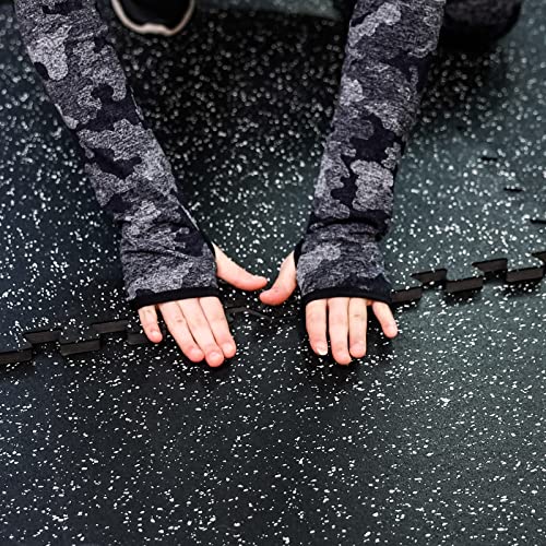 SUPERJARE 0.56 Inch Thick Exercise Equipment Mats, 6 Tiles EVA Foam Mats with Rubber Top, Interlocking Rubber Floor Tiles for Home Gym and Fitness Room, Protective Flooring Mat, 24 in x 24 in